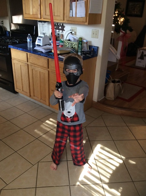 Hiatt dressed up as Kylo Ren